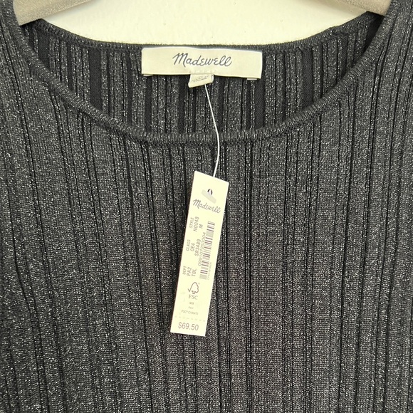 Madewell black shimmer knit tank - size M - Picture 2 of 3